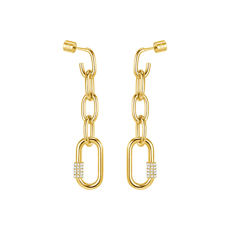 Shining round stud earrings