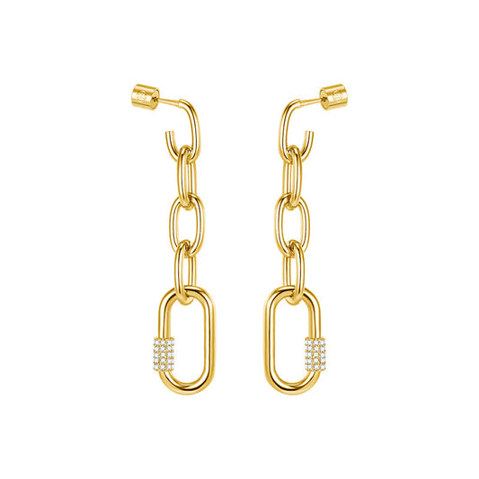 Shining round stud earrings