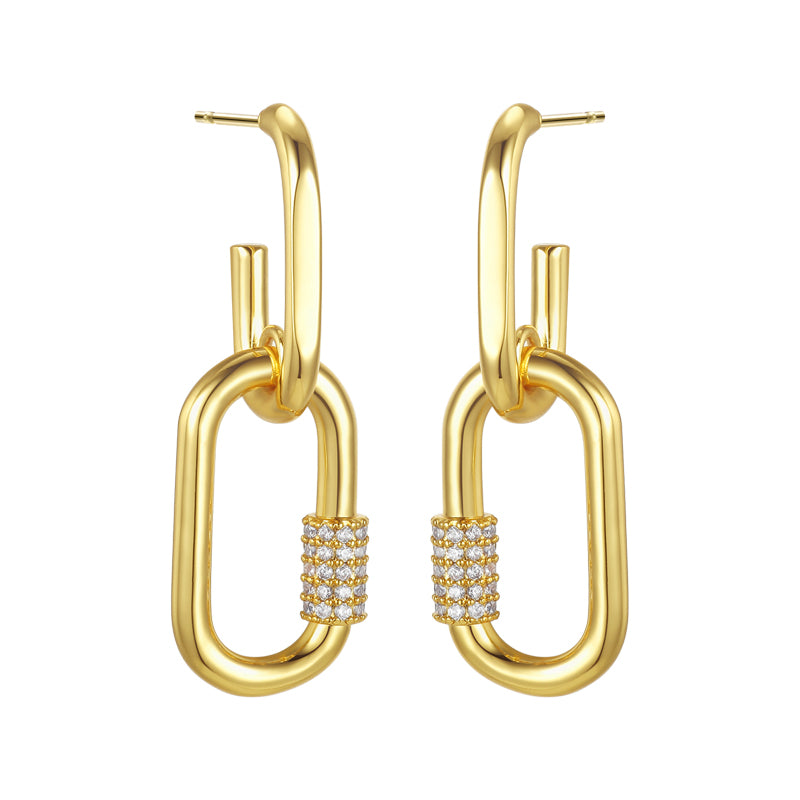 Shining round stud earrings