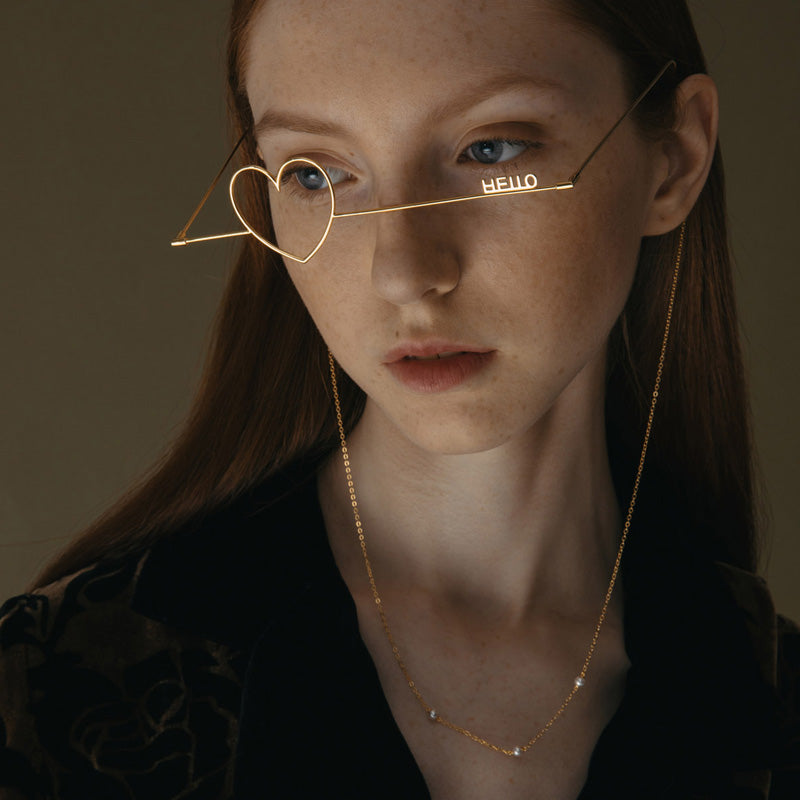 Hello letter love heart glasses