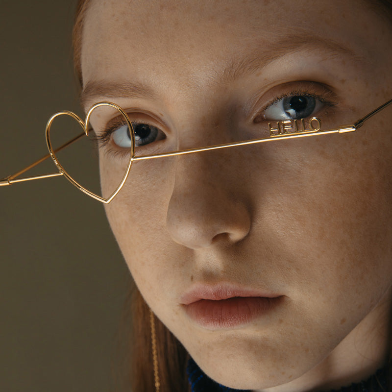 Hello letter love heart glasses