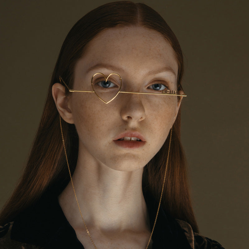 Hello letter love heart glasses