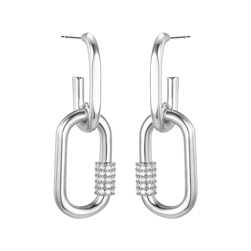 Shining round stud earrings