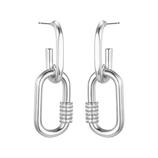 Shining round stud earrings