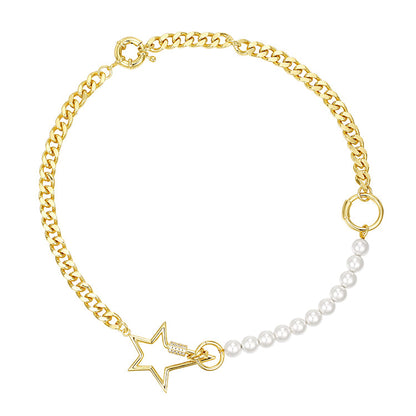 Star stitching pearl necklace