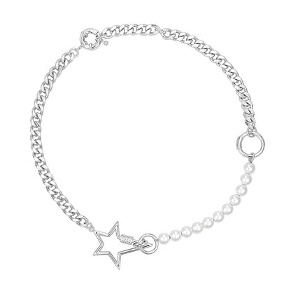 Star stitching pearl necklace