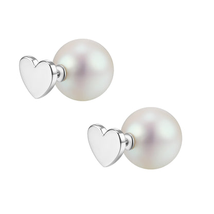 Love imitation pearl earrings