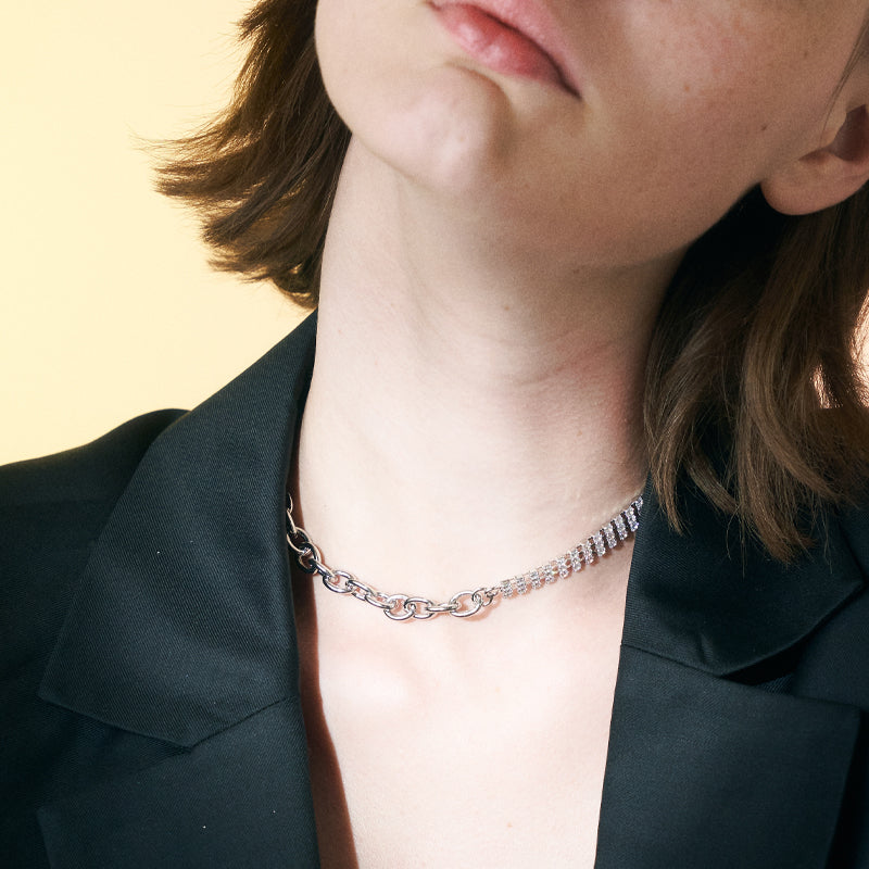 Crystal Diamond Chain Necklace