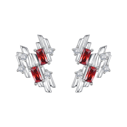 Wine-stained heart-shaped earrings