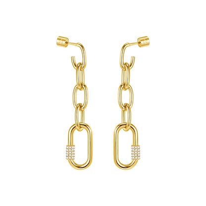Shining round stud earrings