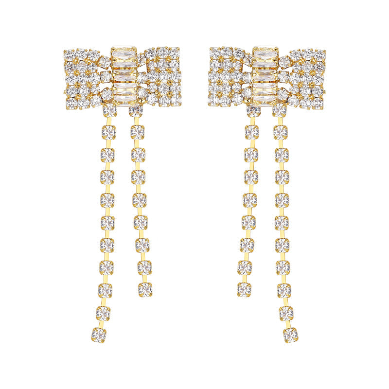Bow tassel earrings