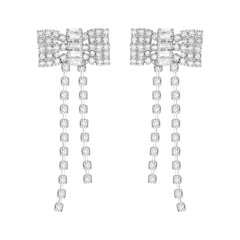 Bow tassel earrings