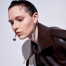 Load image into Gallery viewer, Drop glaze love long chain earrings
