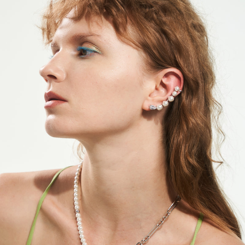 Clip d'oreille intégré en perles courbées