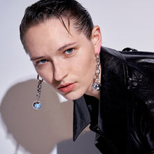 Load image into Gallery viewer, Drop glazed round ball long chain earrings
