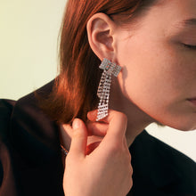 Load image into Gallery viewer, Bowknot multi-row tassel earrings
