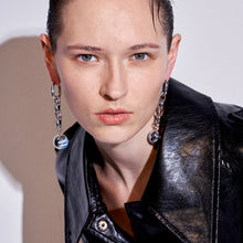Load image into Gallery viewer, Drop glazed round ball long chain earrings
