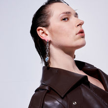 Load image into Gallery viewer, Drop glaze love long chain earrings
