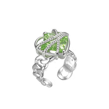 Load image into Gallery viewer, Braiding Love Gems Chain Open Ring
