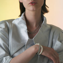 Load image into Gallery viewer, Three-layer pearl crystal diamond bracelet
