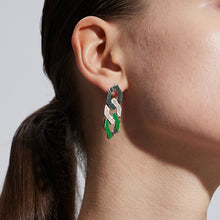 Load image into Gallery viewer, Little Cuban chain drop-glazed earrings
