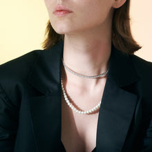 Load image into Gallery viewer, Double-layer pearl crystal diamond collar
