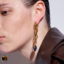 Load image into Gallery viewer, Drop glaze love long chain earrings
