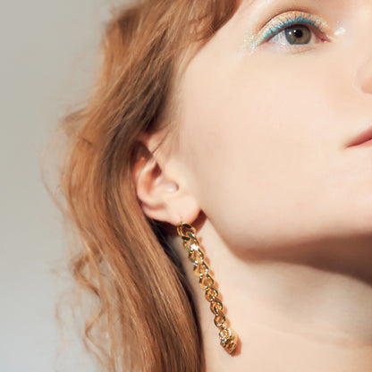 Rose chain earrings
