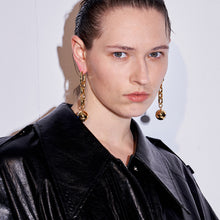 Load image into Gallery viewer, Drop glazed round ball long chain earrings
