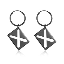 Load image into Gallery viewer, X hollow square earrings
