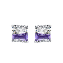 Load image into Gallery viewer, Double color gemstone stud earrings
