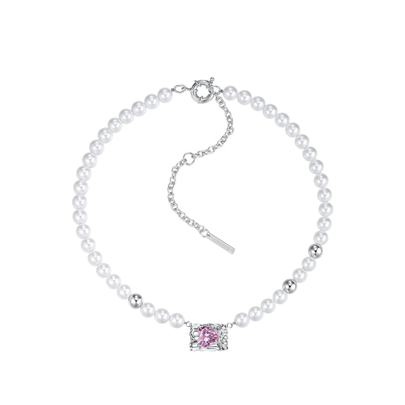 Overflowing love gem Pearl Necklace