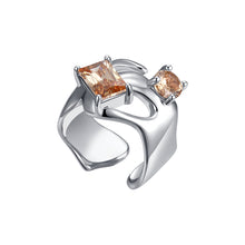 Load image into Gallery viewer, Crisscross Gemstones Open Ring
