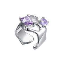 Load image into Gallery viewer, Crisscross Gemstones Open Ring
