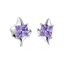 Load image into Gallery viewer, Flickered Square Gemstones Earrings
