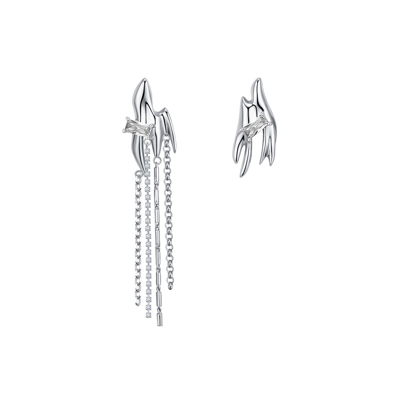 Drainage area Gemstones  Asymmetry Tassels Earrings