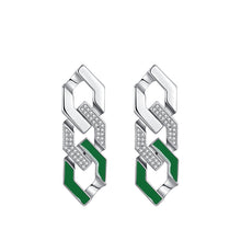 Load image into Gallery viewer, Little Cuban chain drop-glazed earrings
