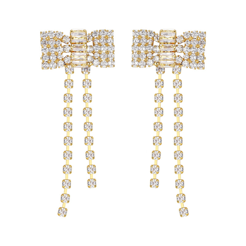 Bow tassel earrings