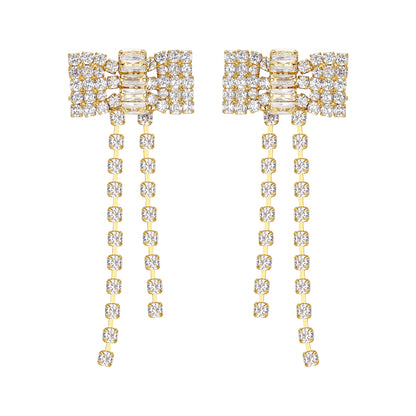 Bow tassel earrings