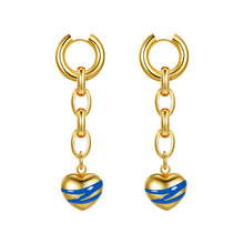 Load image into Gallery viewer, Drop glaze love long chain earrings
