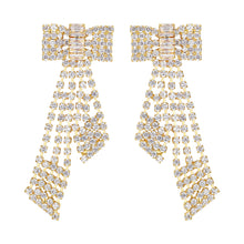 Load image into Gallery viewer, Bowknot multi-row tassel earrings

