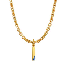 Load image into Gallery viewer, Lock chain necklace and drip glaze letter pendant golden set
