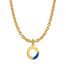 Load image into Gallery viewer, Lock chain necklace and drip glaze letter pendant golden set
