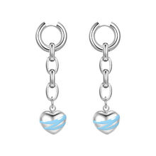 Load image into Gallery viewer, Drop glaze love long chain earrings
