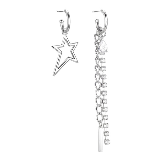 Boucles d'oreilles asymétriques pentagramme