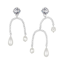 Load image into Gallery viewer, Asymmetric Crystal Diamond Earrings
