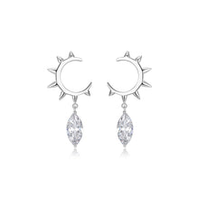 Load image into Gallery viewer, Half round rivet crystal diamond earrings
