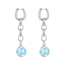 Load image into Gallery viewer, Drop glazed round ball long chain earrings
