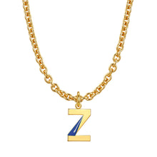 Load image into Gallery viewer, Lock chain necklace and drip glaze letter pendant golden set
